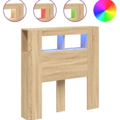 vidaXL Hoofdeinde met LED 100x18,5x103,5 cm bewerkt hout sonoma eiken