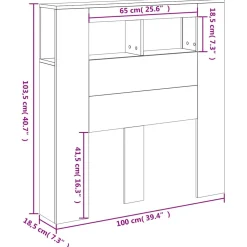 vidaXL Hoofdeinde met LED 100x18,5x103,5 cm bewerkt hout sonoma eiken