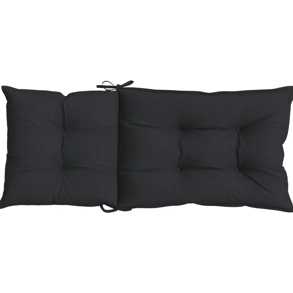 vidaXL Hooge Rug Stoelkussens Set 2 st Polyester Melange Zwart