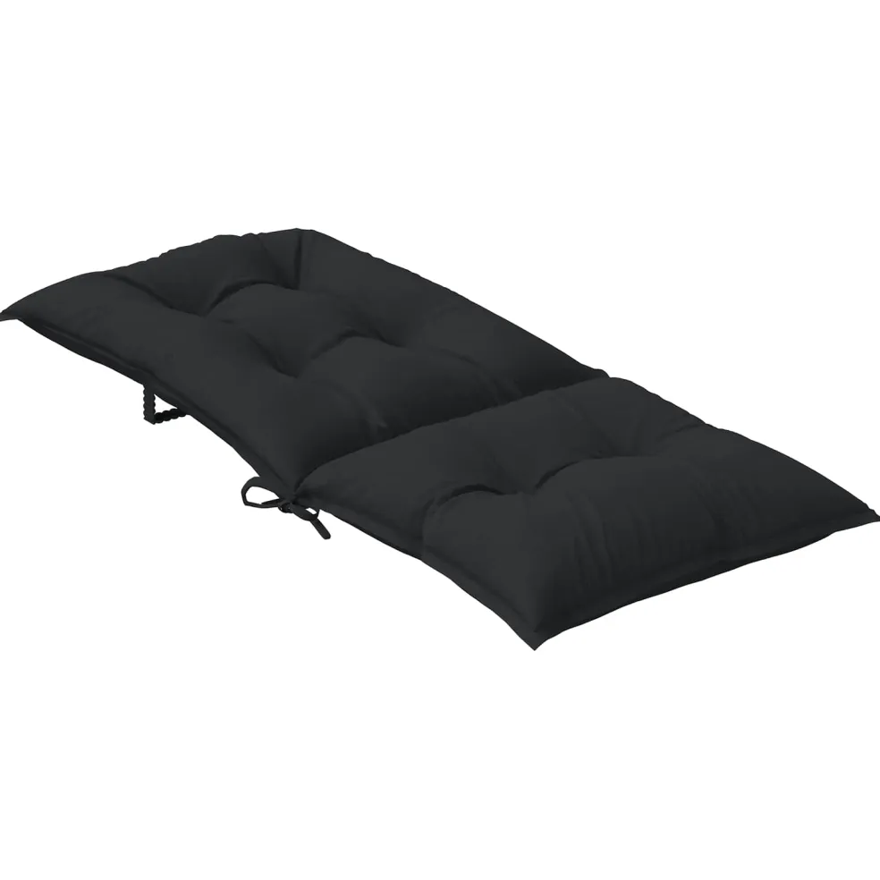 vidaXL Hooge Rug Stoelkussens Set 2 st Polyester Melange Zwart