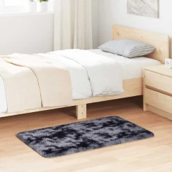 vidaXL Hoogpolig vloerkleed NAVARRA 60x100 cm polyester donkergrijs