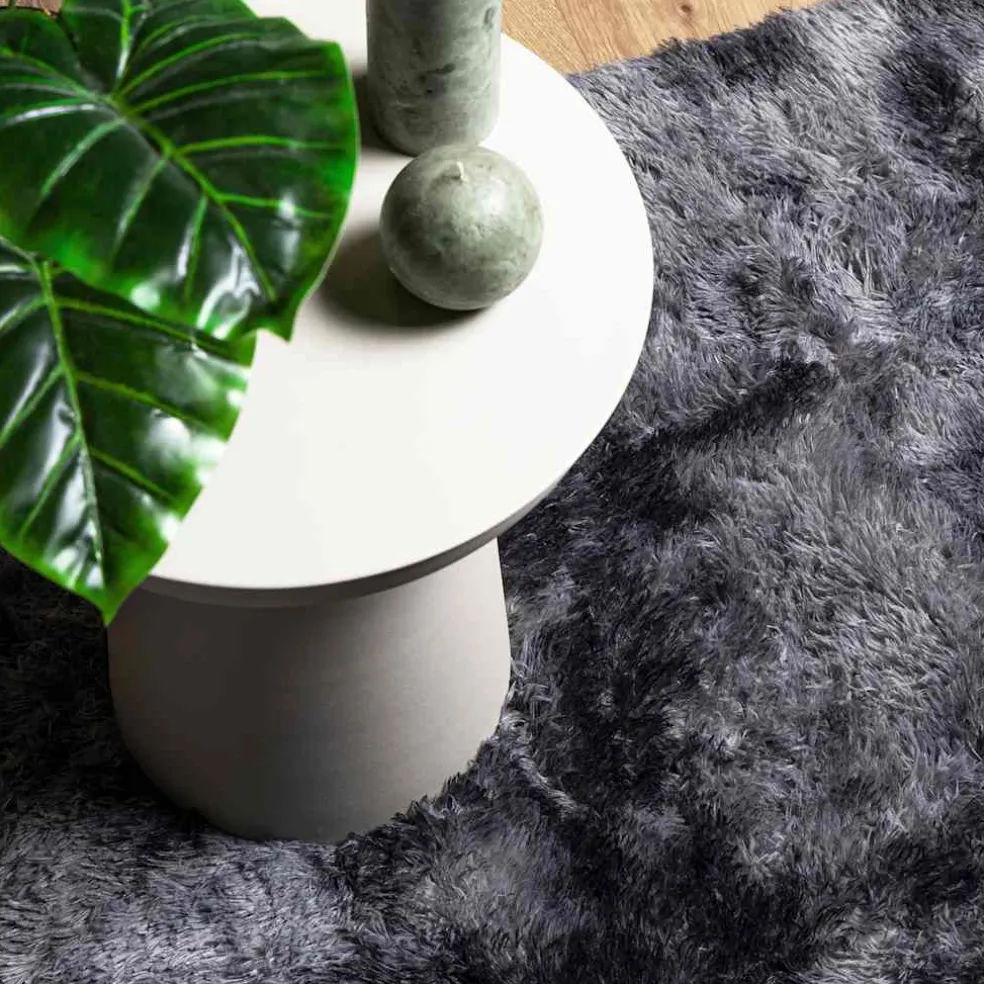vidaXL Hoogpolig vloerkleed NAVARRA 60x100 cm polyester donkergrijs