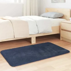 vidaXL Hoogpolig vloerkleed NAVARRA 60x100 cm polyester marineblauw