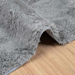 vidaXL Hoogpolig vloerkleed NAVARRA 60x100 cm polyester lichtgrijs