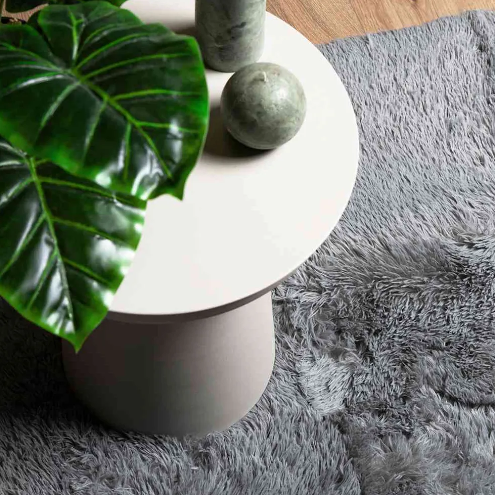 vidaXL Hoogpolig vloerkleed NAVARRA 60x100 cm polyester lichtgrijs