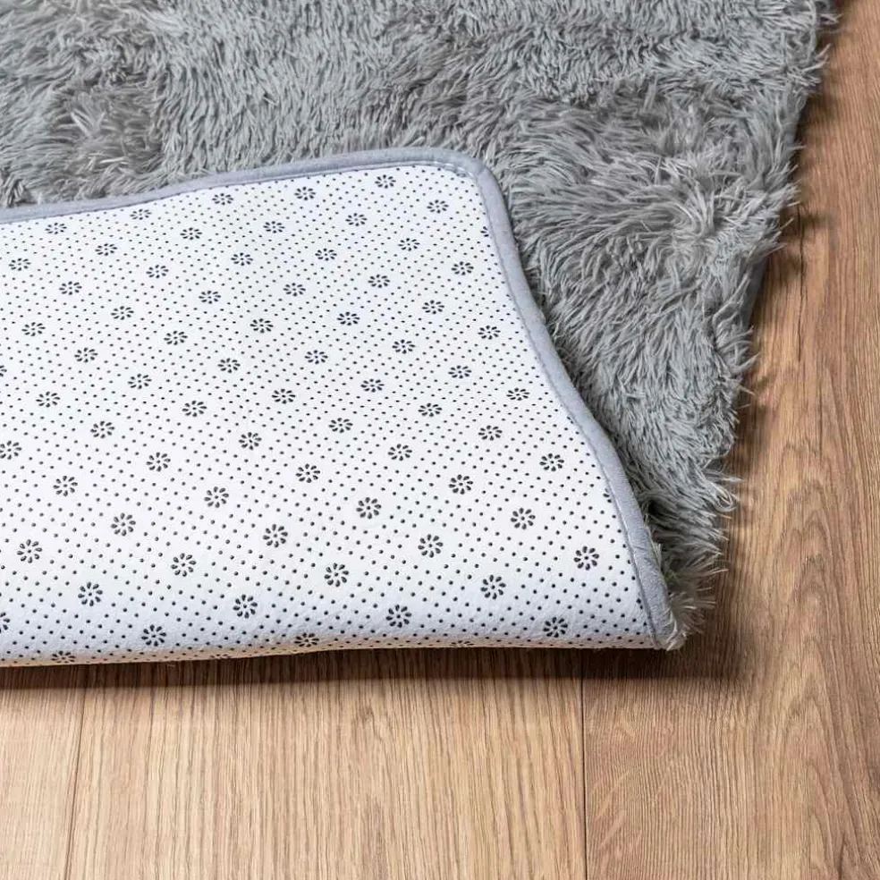 vidaXL Hoogpolig vloerkleed NAVARRA 60x100 cm polyester lichtgrijs