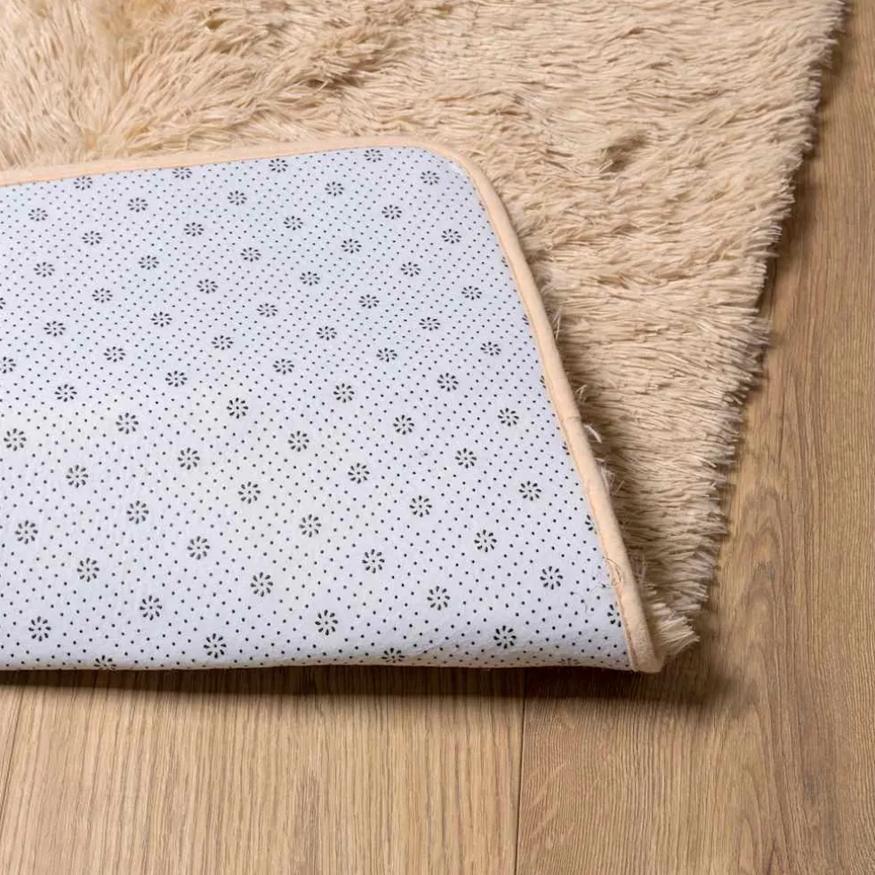 vidaXL Hoogpolig vloerkleed NAVARRA 60x100 cm polyester beige