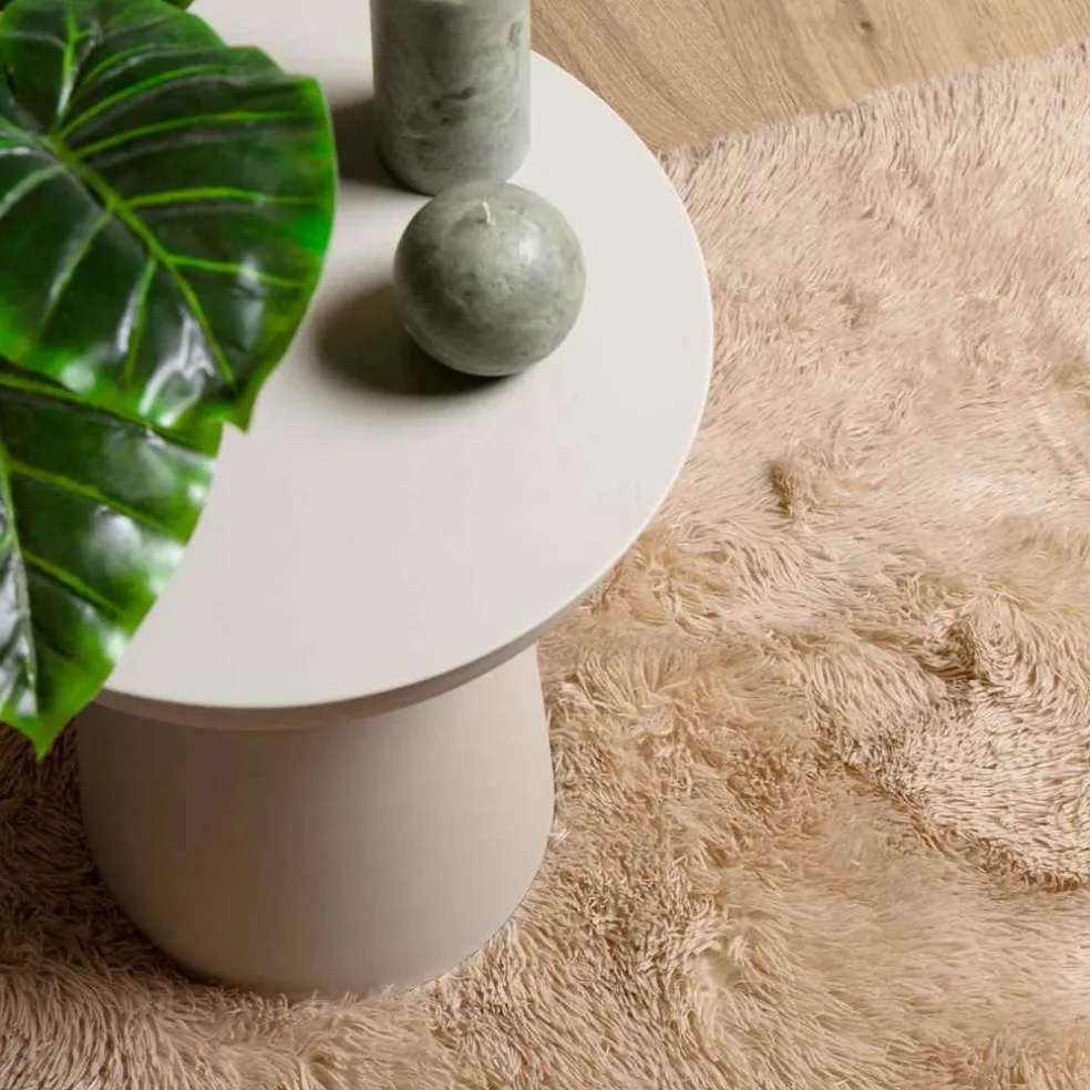vidaXL Hoogpolig vloerkleed NAVARRA 60x100 cm polyester beige
