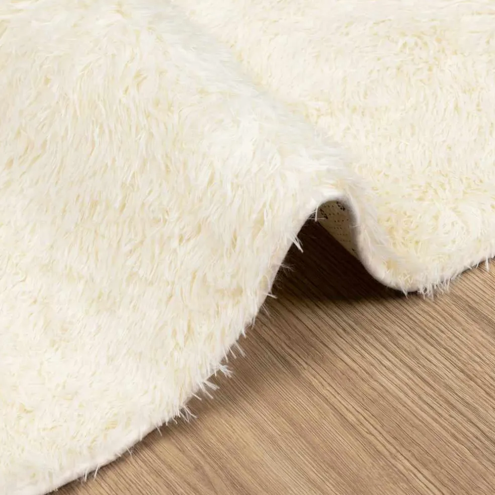 vidaXL Hoogpolig vloerkleed NAVARRA 60x100 cm polyester crèmekleurig