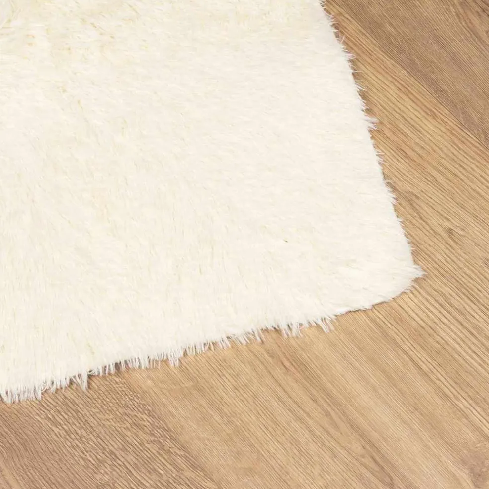 vidaXL Hoogpolig vloerkleed NAVARRA 60x100 cm polyester crèmekleurig