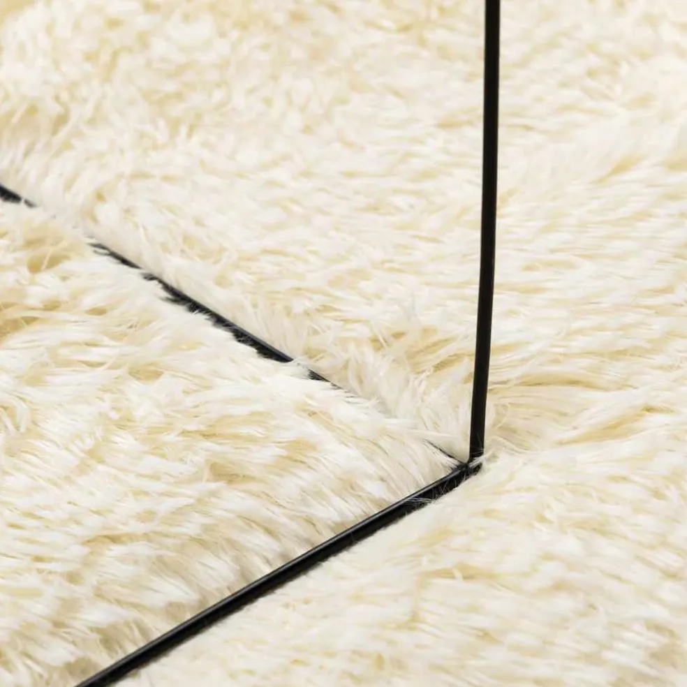 vidaXL Hoogpolig vloerkleed NAVARRA 60x100 cm polyester crèmekleurig