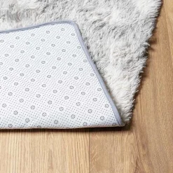 vidaXL Hoogpolig vloerkleed NAVARRA 60x100 cm polyester zilvergrijs