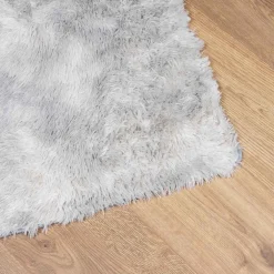 vidaXL Hoogpolig vloerkleed NAVARRA 60x100 cm polyester zilvergrijs