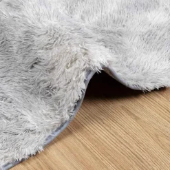 vidaXL Hoogpolig vloerkleed NAVARRA 60x100 cm polyester zilvergrijs