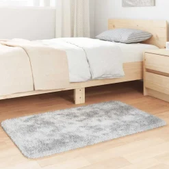 vidaXL Hoogpolig vloerkleed NAVARRA 60x100 cm polyester zilvergrijs