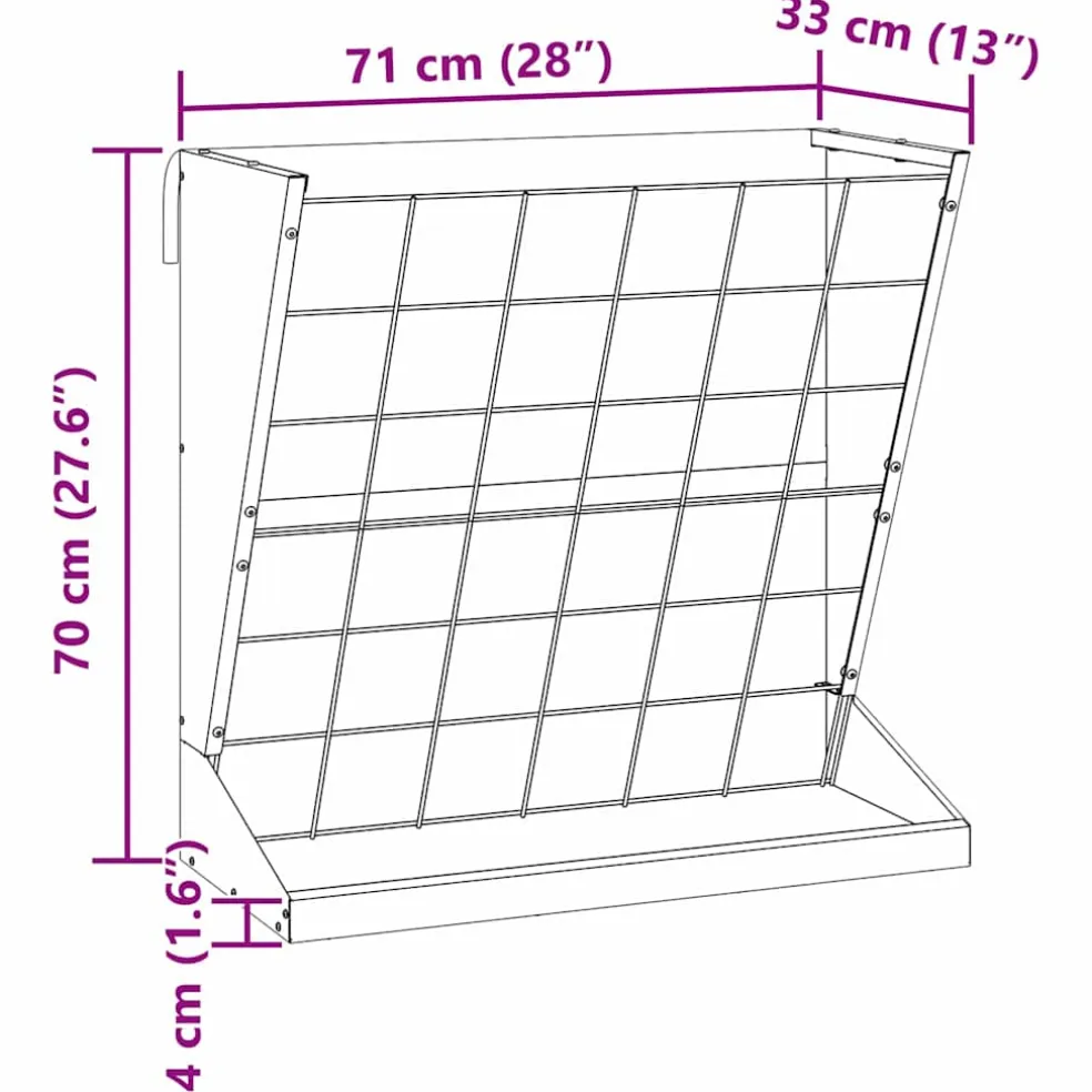 vidaXL Hooi Feeder Olijfgroen 71 x 33 x 70 cm 5 kg Koudgewalst Staal