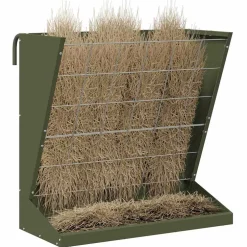 vidaXL Hooi Feeder Olijfgroen 71 x 33 x 70 cm 5 kg Koudgewalst Staal