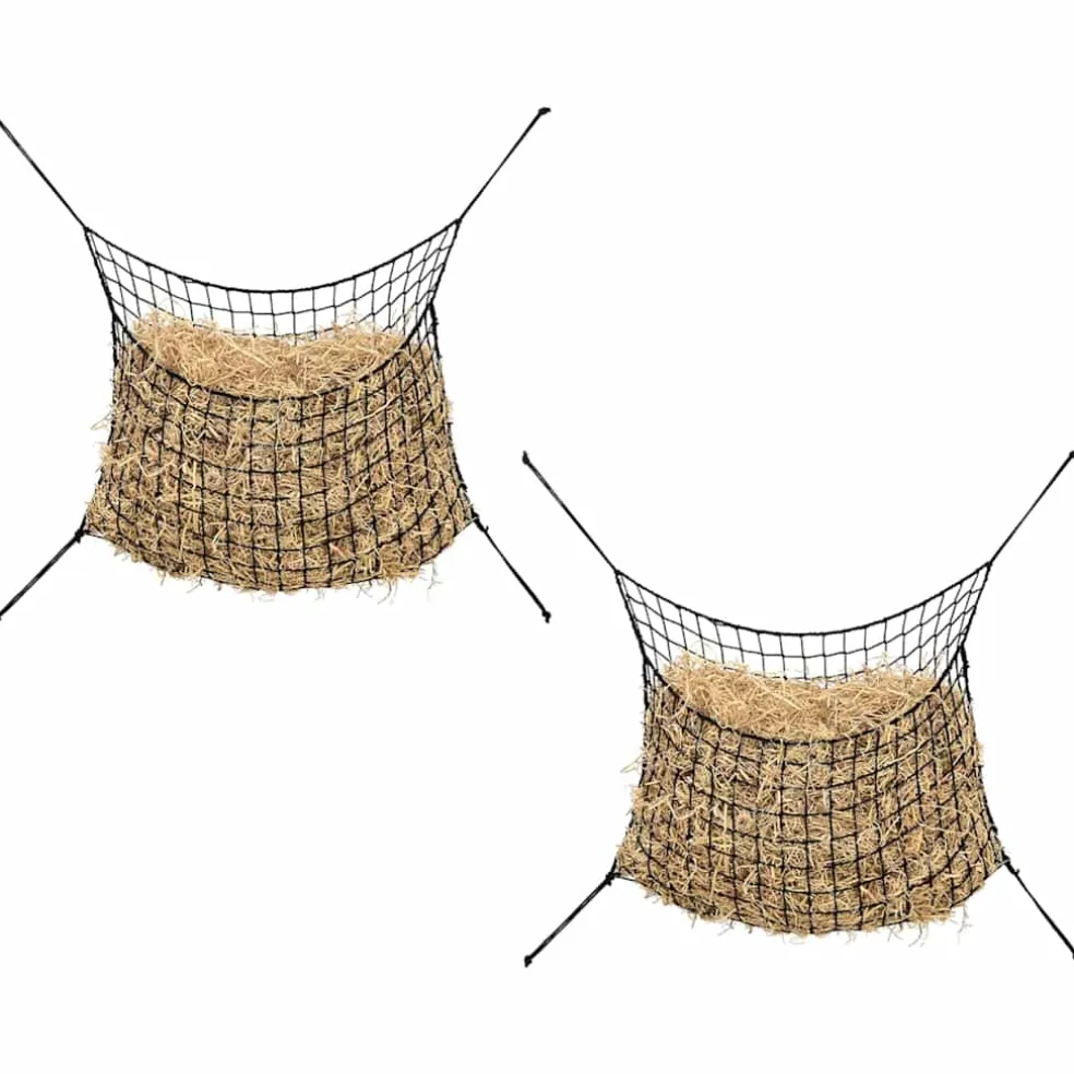 vidaXL Hooinetten 2 st 90x60 cm rechthoekig polypropeen zwart