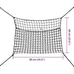 vidaXL Hooinetten 2 st 90x60 cm rechthoekig polypropeen zwart