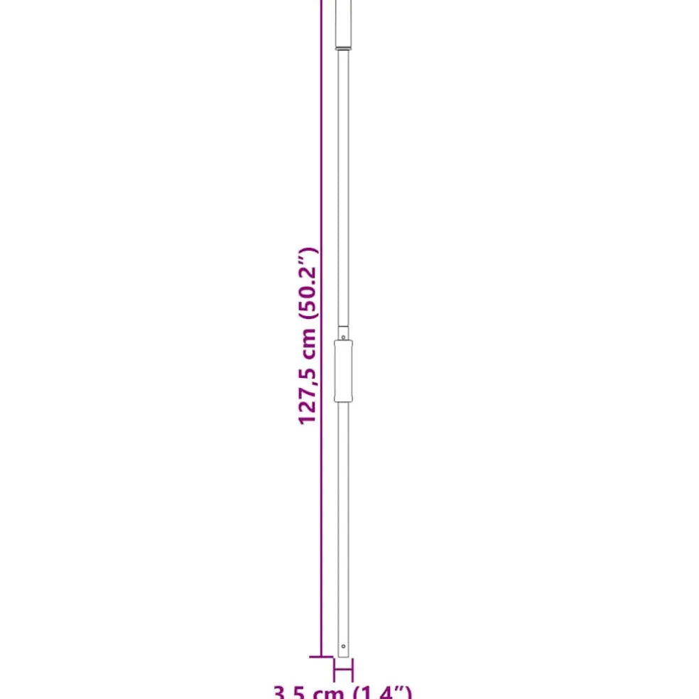 vidaXL Hooivorksteel Ø3,5x127,5 cm zwart staal