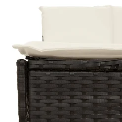 vidaXL Hottub-bankjes met kussens 2 st poly rattan zwart
