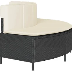 vidaXL Hottub-bankjes met kussens 2 st poly rattan zwart