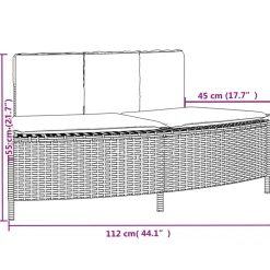 vidaXL Hottub-bankjes met kussens 2 st poly rattan zwart