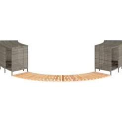 vidaXL Hottub-ombouw poly rattan massief acaciahout grijs