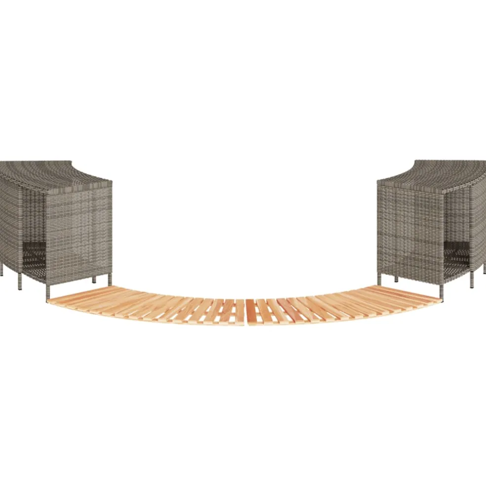 vidaXL Hottub-ombouw poly rattan massief acaciahout grijs