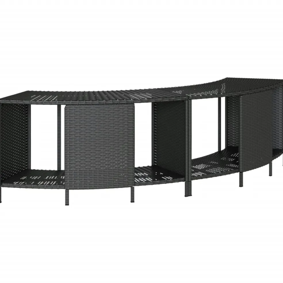 vidaXL Hottub-ombouw poly rattan en massief acaciahout zwart