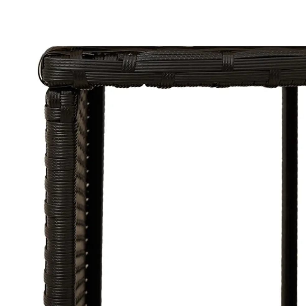 vidaXL Hottub-ombouw poly rattan en massief acaciahout zwart