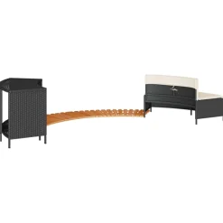 vidaXL Hottub-ombouw poly rattan en massief acaciahout zwart