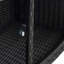 vidaXL Hottub-ombouw poly rattan zwart