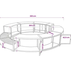 vidaXL Hottub-ombouw poly rattan zwart