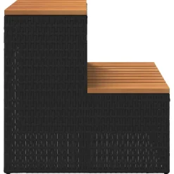 vidaXL Hottub-opstap 50x50x50,5cm poly rattan&massief acaciahout zwart