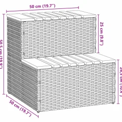 vidaXL Hottub-opstap 50x50x50,5cm poly rattan&massief acaciahout zwart