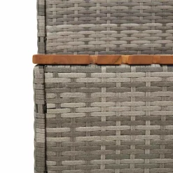 vidaXL Hottub-opstap 50x50x50,5cm poly rattan&massief acaciahout grijs