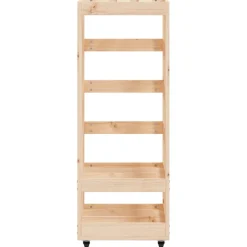 vidaXL Houtblokhouder met wielen 40x49x110 cm massief grenenhout