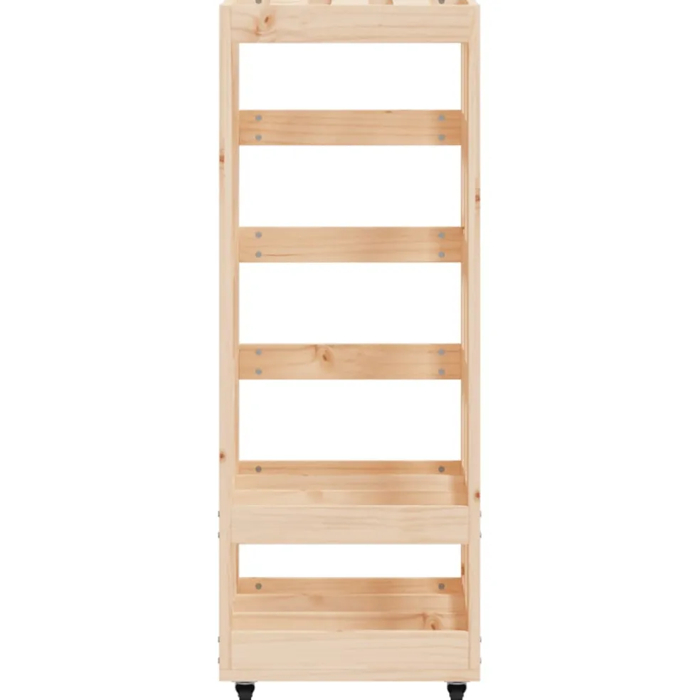 vidaXL Houtblokhouder met wielen 40x49x110 cm massief grenenhout