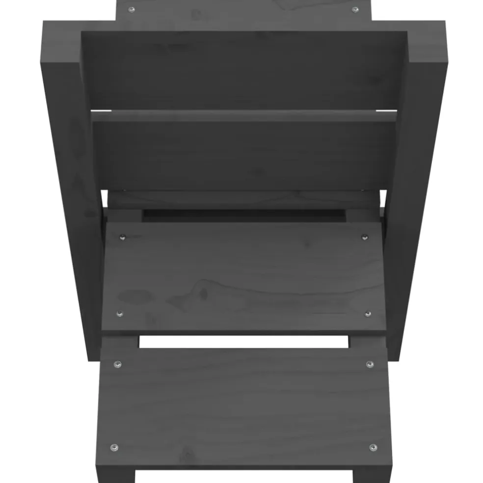 vidaXL Houtblokhouder 47x39,5x48 cm massief grenenhout grijs