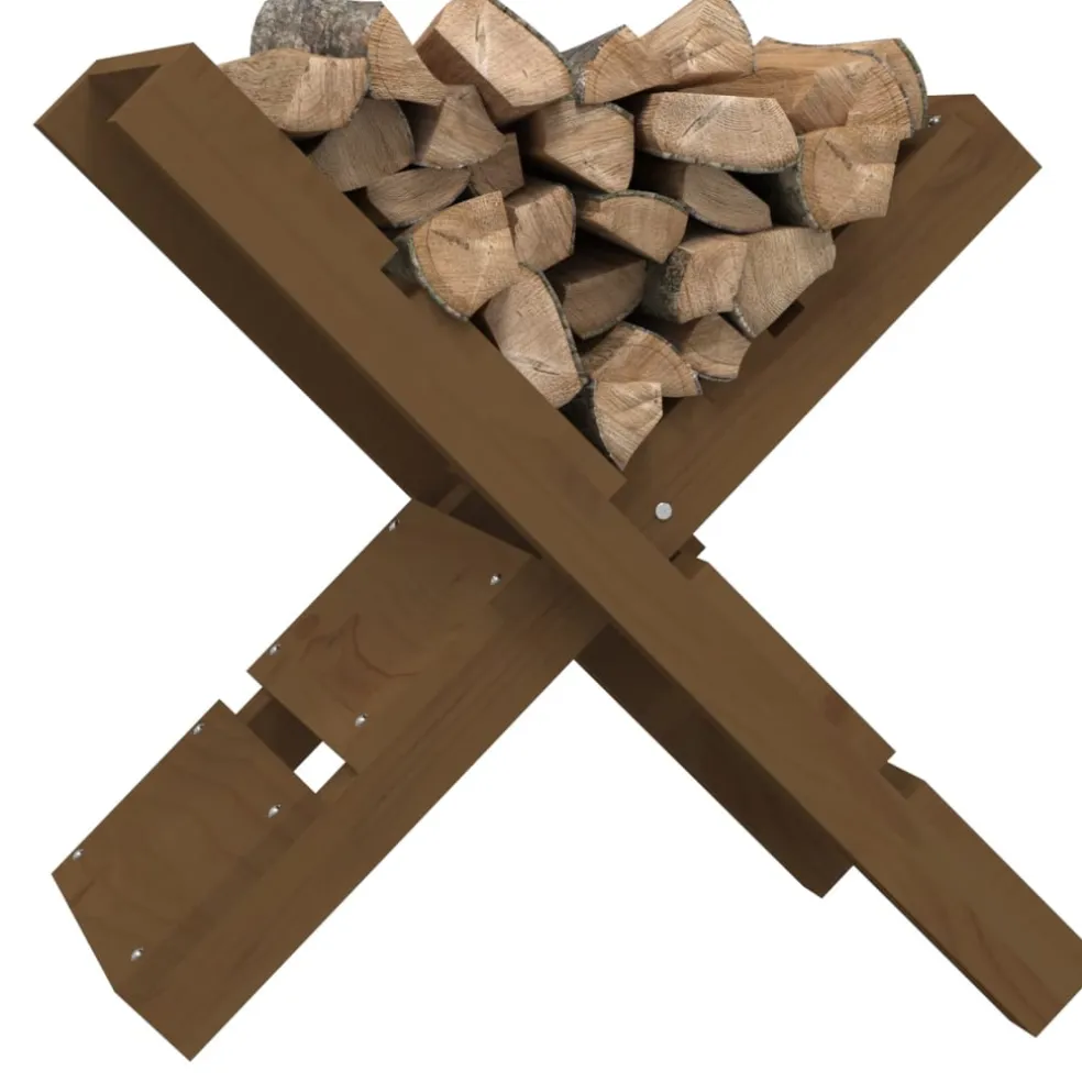 vidaXL Houtblokhouder 47x39,5x48 cm massief grenenhout honingbruin