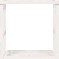vidaXL Houtblokhouder 108x52x106 cm massief grenenhout wit