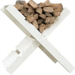 vidaXL Houtblokhouder 47x39,5x48 cm massief grenenhout wit