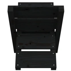 vidaXL Houtblokhouder 47x39,5x48 cm massief grenenhout zwart