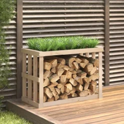 vidaXL Houtblokhouder 108x52x74 cm massief grenenhout