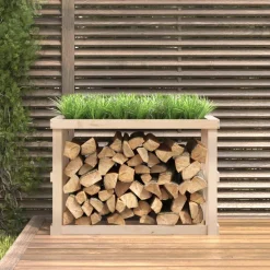 vidaXL Houtblokhouder 108x52x74 cm massief grenenhout