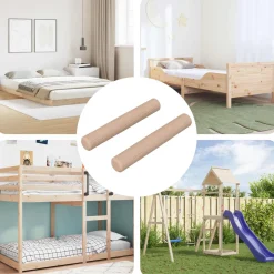 vidaXL Houten Dowels 2 st Naturel Ø 6 x 40 mm Massief Hout