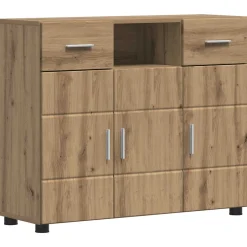 vidaXL Houten Kast Artisan Eiken Bewerkt hout