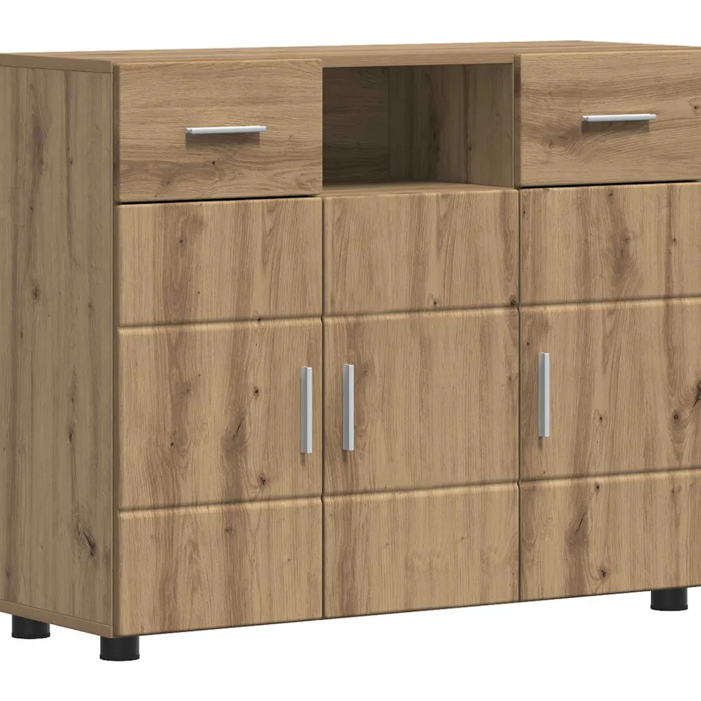 vidaXL Houten Kast Artisan Eiken Bewerkt hout