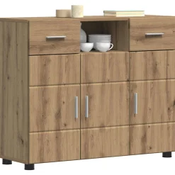 vidaXL Houten Kast Artisan Eiken Bewerkt hout